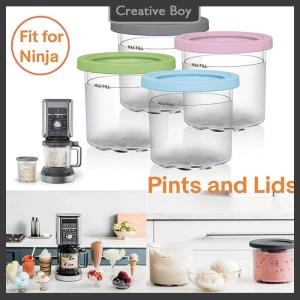 [Creative] Ice Cream Pints Cup For Ninja Creamie Ice Cream Maker Cups Reusable Can Store Ice Cream Pints Containers With Sealing