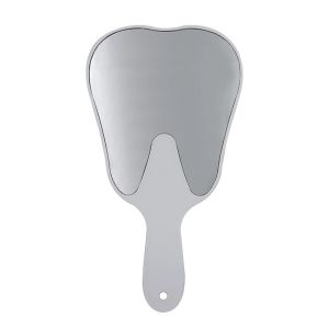 Dental Mouth Mirror Tooth Shaped Mirror Handheld Unbreakable Plastic Makeup Mirror Dental Accessories
