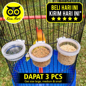 Kicau Mart Cepuk Import Belgia  Wadah Cangkir Gelas Tempat Pakan Makanan Biji Milet Millet Minum Minuman Burung Lovebird Kenari Pleci Branjangan Kacer Murai Dll CBLGSM