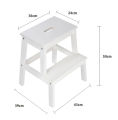 Wooden Step Stool Chair (2 Steps) - Natural White. 