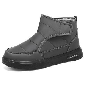 SUPERLI Winter Warm Men Snow Boots Waterproof Lightweight Ankle Boots Thick Warm Fur Slip On Men Shoes Plus Size Size 39-45