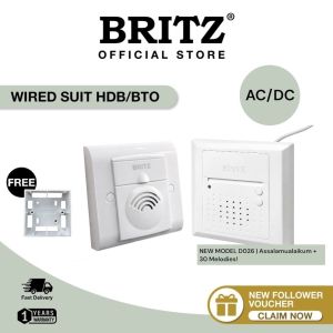 [SG-INSTOCK] BRITZ WIRED AC/DC DOOR BELL DOORBELL [FREE MOUNTING BOX + SCREWS] SHIP OUT IN 1-2 WORKING DAY