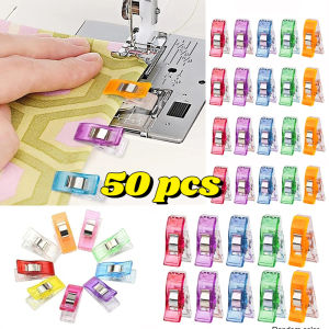 Multipurpose Sewing Clips 50pcs/100pcs Premium Quilting Clips Assorted Colors Fabric Clips for Sewing Supplies Quilting Accessories Crafting Tools