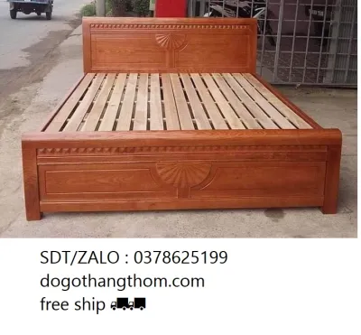 giường ngủ gỗ xoan đào phòng ngủ