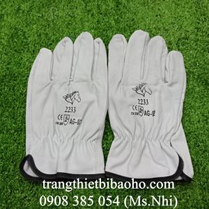 Găng tay da hàn tig ngựa trắng 2233 (AG-02)- Hình thật