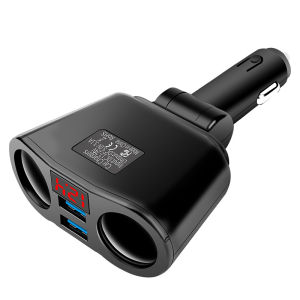 [Best Seller NO.1] LED Car Charger USB Car Quick Charge 12V-24V Auto Power Adapter Qc3 Car Charger Dual USB 110° Rotary Converter Adapter