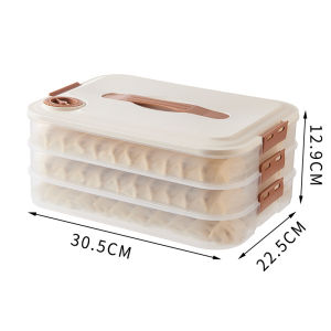 Konco Dumplings storage box  with time reminder frozen Foods freezer box stackable refrigerator Organizer with handle