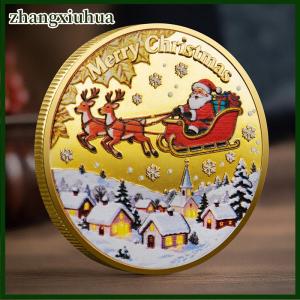 zhangxiuhua Christmas Santa Claus Collection Commemorative Medal Souvenir Coin Home Decoration Gift