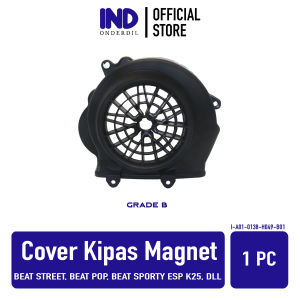Cover Kipas Magnet Spiner Honda Beat FI F1 eSP Street Pop New K25-K81 & Scoopy K16 K93 & Vario 110 eSP 2015-2017 Penutup Tutup Tameng Pelindung Radiator Fan Hitam Polos Magnit Lubang Custom Bolong Untuk Spinner