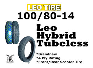 100/80-14 LEO HYBRID TUBELESS 4 PLY LEO TIRE BRANDNEW