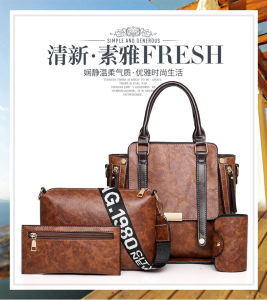 Tas Kerja/Kantor Wanita Terbaru 2020 (Model 4in1 Bisa Jinjing/Selempang) Import Batam (Bisa COD) - TG3819624 Brown