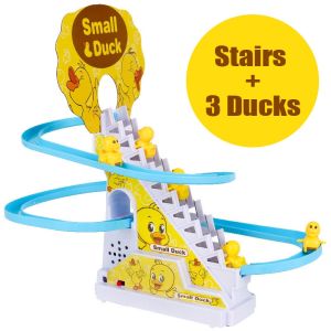 Duck Climbing Stairs Track Toy Musical Education Toy Dyanamic Music and Light