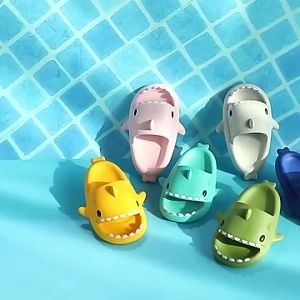 3D Shark Slippers Baby Household Non-slip Soft Bottom Cute Flat Beach Slippers For Girls and Boys