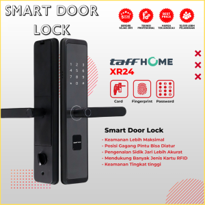 PROMO TaffHOME Smart Door Lock Pintu Rumah Pasword Sidik Jari Kartu Card RFID Alarm - XR24