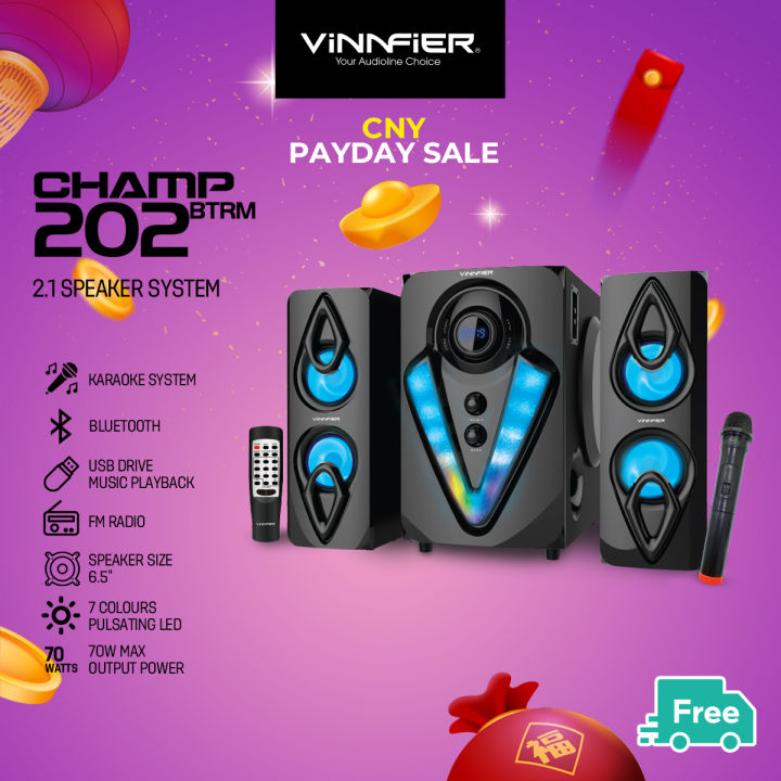 Vinnfier VF Champ 202 BTRM Bluetooth Multimedia 2.1 Speaker with