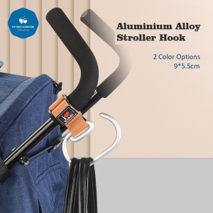 [SG] Multi Purpose Stroller Hook | Aluminium Alloy Light Weighted Universal Durable Multipurpose Buggy Hanger Clip Holder for Walker Rollator Pram Baby Diaper Shopping Bags | Orange Grey - My First Wardrobe MFWC1U2