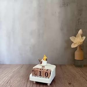 Sacesr Bird Piano Calendar Wooden Music Rotating Music Boxes Desktop Ornament Creative Christmas Craft Gift Home Decoration 9Q4T2