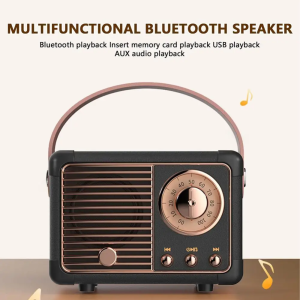 VEECOME Mini Bluetooth Speaker Retro Classic Radio Portable 3W - HM11 hitam