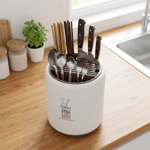 Ống cắm dao đũa thìa kéo có lỗ thoát nước ngăn ẩm mốc tiện lợi