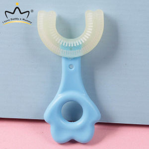 2-6-12 Years Old Children U-shaped Baby Toothbrush Stars Cats 360 Degrees kids Toddler Toothbrush Silicone Soft U-shaped Brushing