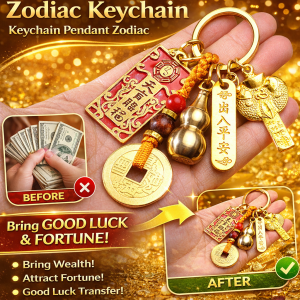 Chinese Zodiac Keychain Key Holder/Gold Key Decor Light Novel Design/Cultural Gift For Collectors Home Office Festival Accessory/Adults All Gender