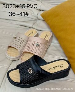 [Free Shipping] New Women’S Summer Slippers Thick-Soled High-Heeled Fashionable Indoor Slippers For Home Use Non-Slip Bathroom Slippers With A Sloped Heel