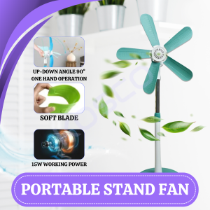 Kosco 5 Blades Adjustable Stand Fan Portable Stand Fan Foldable Stand Fan Electric Fan Mini Stand Fan SX-760