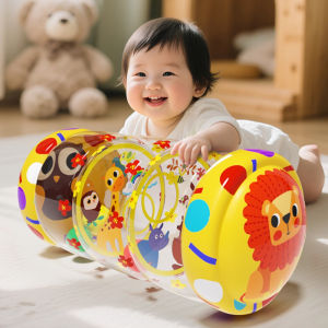 ZEEMIN Crawling Learning Roller With Bells Toddler Standing Early Educational Toys Inflatable Toy Infants Roller PVC Baby Fidget Toys