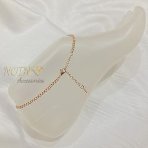 Gelang Kaki Titanium Rantai Anti Karat Aksesoris Wanita Korea Simple