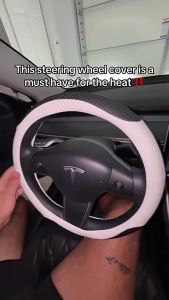 Compatible for Tesla Model 3/Y Steering Wheel Cover Anti-Slip Breathable All-Season