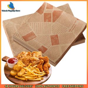 Vktech Disposable Food Wrapping Paper 500Pcs Waxed Deli Sheets 25x25cm Ideal for Burgers and Fries Takeout