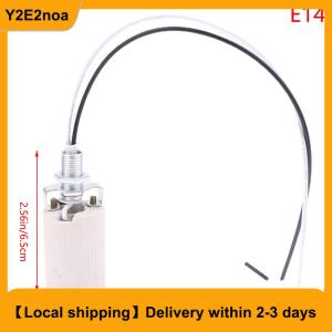 【Local shipping】 E14 E27 Ceramic Screw Lamp Holder LED Light Heat Resistant Adapter Home Use Round Socket For Bulb Base With Cable