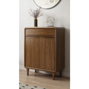 Modern Walnut Shoe Cabinet – Large Capacity Shoe Rack & Storage Cabinet SG Local seller