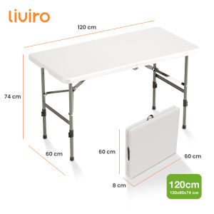 Liviro Meja Lipat Portable Jumbo Jualan Camping Outdoor Indoor Foldable Table Serbaguna Kuat Kokoh