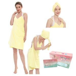 Sang trọng sợi nhỏ Mũ tắm và MẶC YẾM trong bộ khăn cho thoải mái bài trải nghiệm tắm