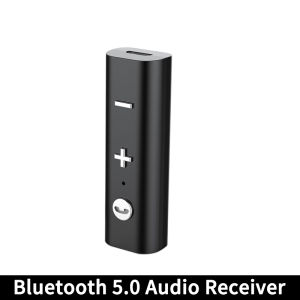 VAORLO Bluetooth 5.0 Receiver 3.5mm AUX Stereo Audio Music Wireless Adapter HandsFree Car Kit Transmitter For Speaker Headphones With Mic Handfree Calling