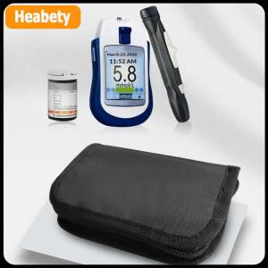 【2-3 days delivery】 Portable Blood Glucose Meter Storage Bag Household Blood Pressure And Oxygen Meter Carrier Organizer Black Zipper Storage Bag