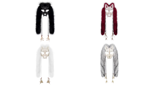 Animal Halloween Mask Faux Furs Vikinges Foxes Mask Werewolfs Costume Cosplay Accessory Furry Wolf Mask for Themed Party