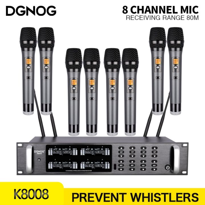 Professional UHF Wireless Microphone System 8Channel Cordless Handheld