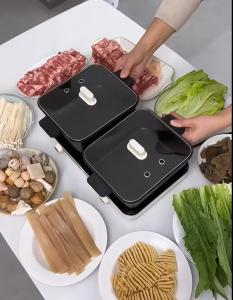 bếp lẩu đôi gấp gọn đa năng tiện lợi . hàng chính hãng