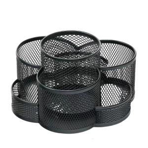 Metal Pencil Holders Pen Holders Rotating Brush Container Desktop Holders Large Capacity Desk Accessories for Student