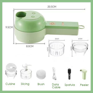 【SG stock】6in1 Multifunctional Electric Vegetable Cutter Rechargeable Self-cleaning Handheld Meat Grinder Mini Crusher Slicer
