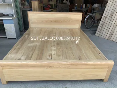 giường ngủ gỗ sồi 1m61m8x2m rác phản