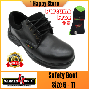 Original Hammer Kings Standard Safety Shoes Low Cut Lace-up Steel Toe Cap Leather Working Shoes 13030 Ready Stock
