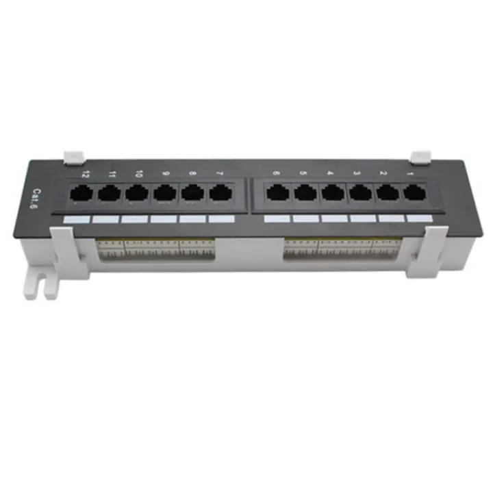 Wall Mount Rack with Wall Mount Bracket 12 Port CAT6 Patch Panel RJ45 ...