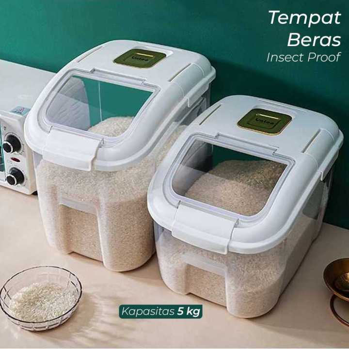 Dispenser Tempat Penyimpanan Beras 5KG Rice Container Box Insect Proof ...