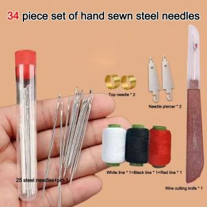 AUTOCARE X 34Pcs/Set Stainless Steel Sewing Kit with Top  Easy Sewing -Threader Portable Large Nose Steel  for Quilt Sewing
