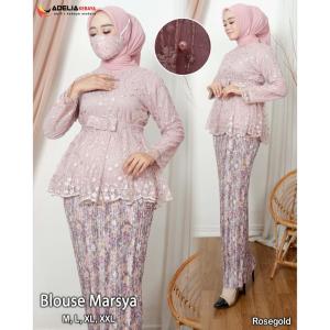 Setelan kebaya blouse marsya - kebaya modern - outfit kekinian - model kebaya rempel bahan tulle bordir utiara - pakaian kondangan wisuda akad nikah baju pesta pagar ayu