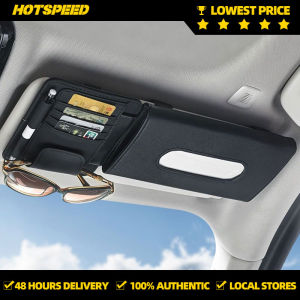 HOTSPEED Toyota Car sun visor storage multi-function vehicle in-car glasses clip holder card storage bag card bag bill document clip Tissue Box