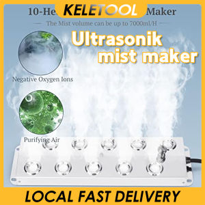 Ultrasonik Kepala Pelembap Industri Nebulizer Rumah Kaca Pembuat Kabut Pelampung Atomisasi Fogger Sonik Baja Tahan Karat